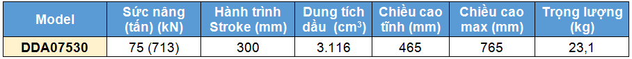 Kich 2 chieu bang nhom 75 tan 300 mm, kich 2 chieu