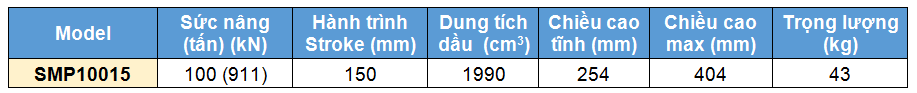 Kich 1 chieu 100 tan 150 mm, kich thuy luc 1 chieu lun